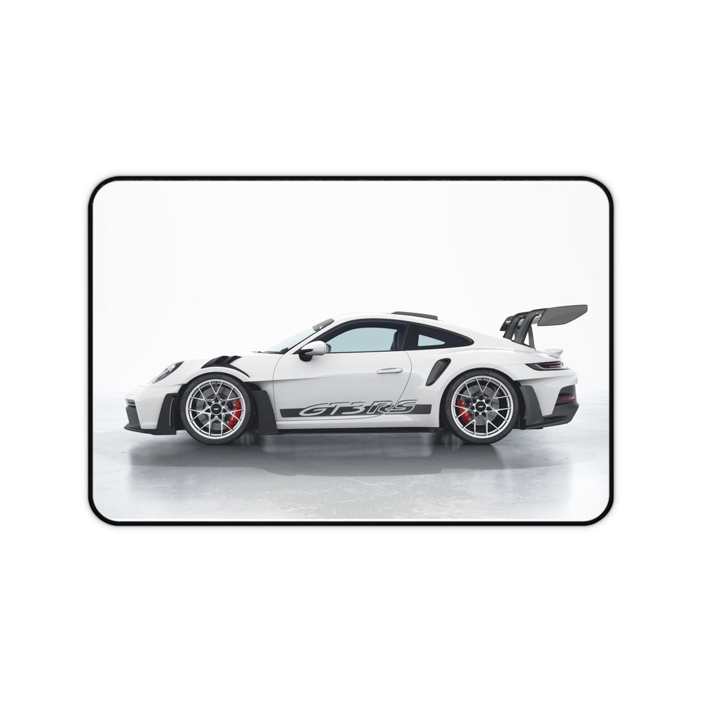 Racing White GT3 RS Desk Mat — Sports Car Gaming Mouse Pad