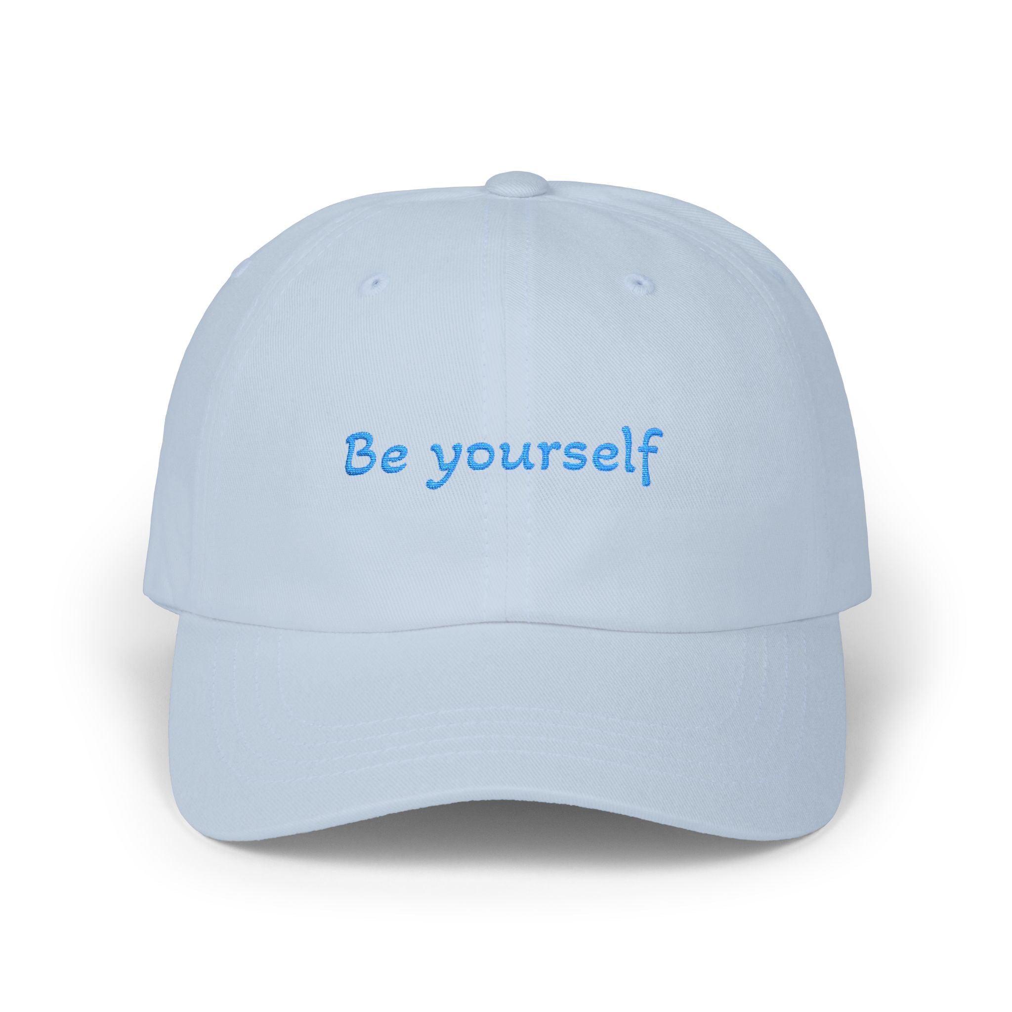 Be Yourself Embroidered Dad Cap — Light Blue Casual Baseball Hat